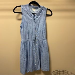 J Crew periwinkle button up eyelet dress size 0